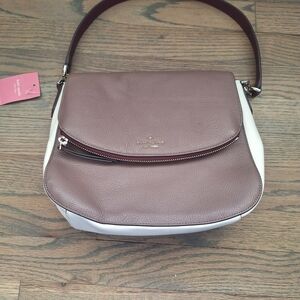 Kate Spade Brown and Cream Leather Shoulder Bag